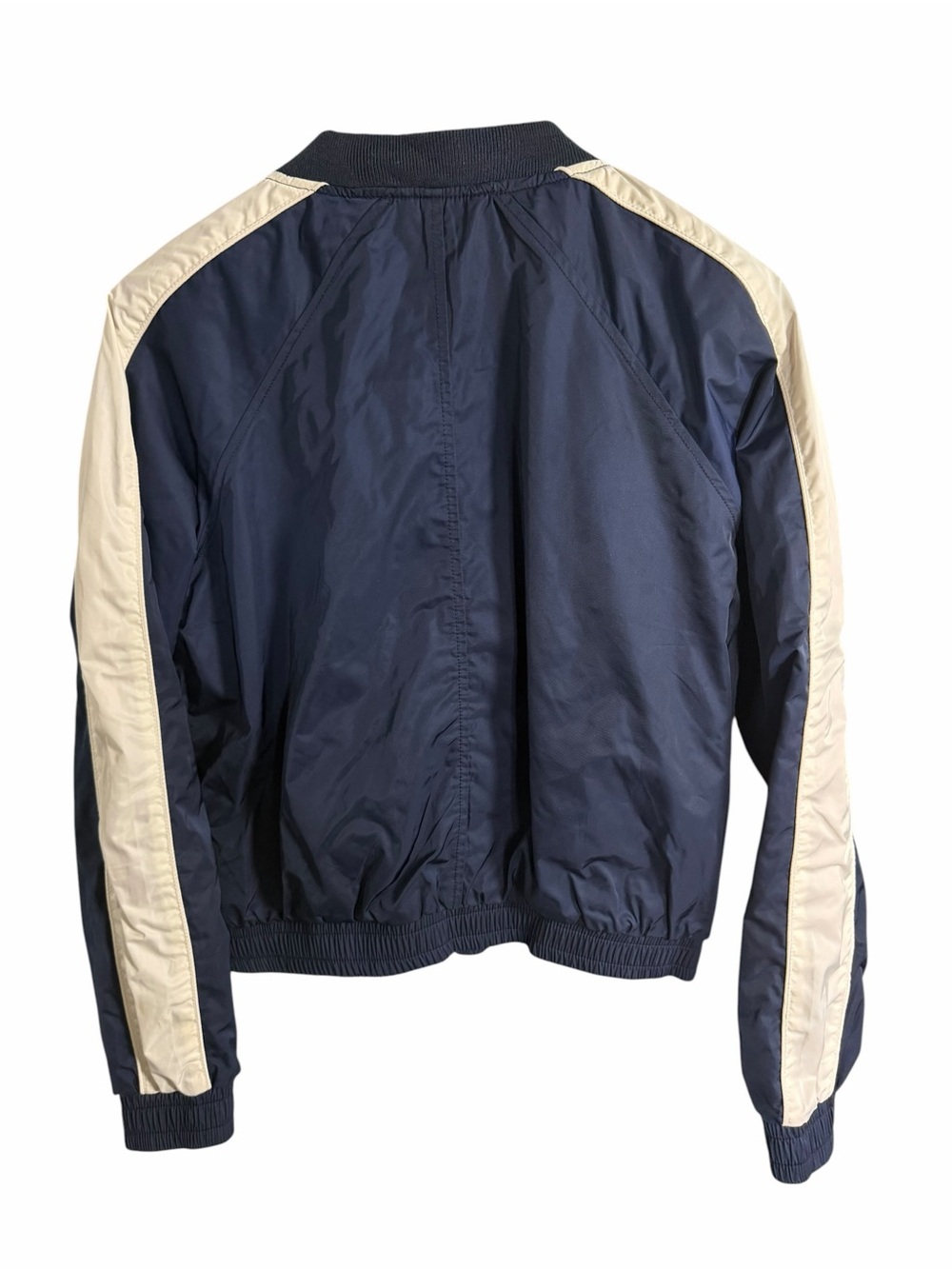 GAP Navy Bomber Jacket with White Shoulder Stripe - Picture 3 of 8